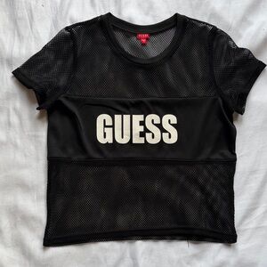 GUESS Black Mesh Short Sleeve Tee